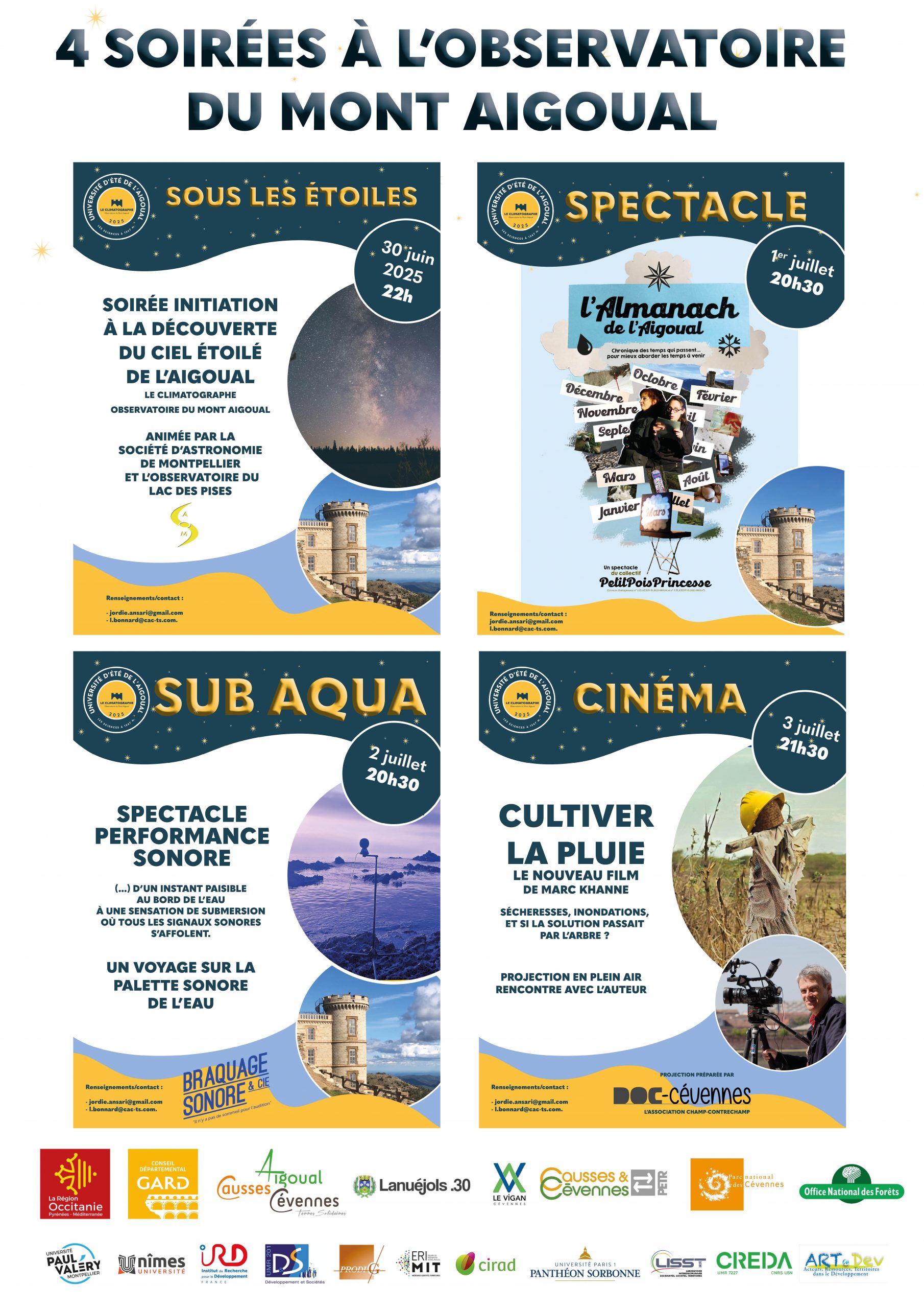 du 30 juin au 3 juillet 2025 : 4 soirées à l'observatoire du Mont Aigoual