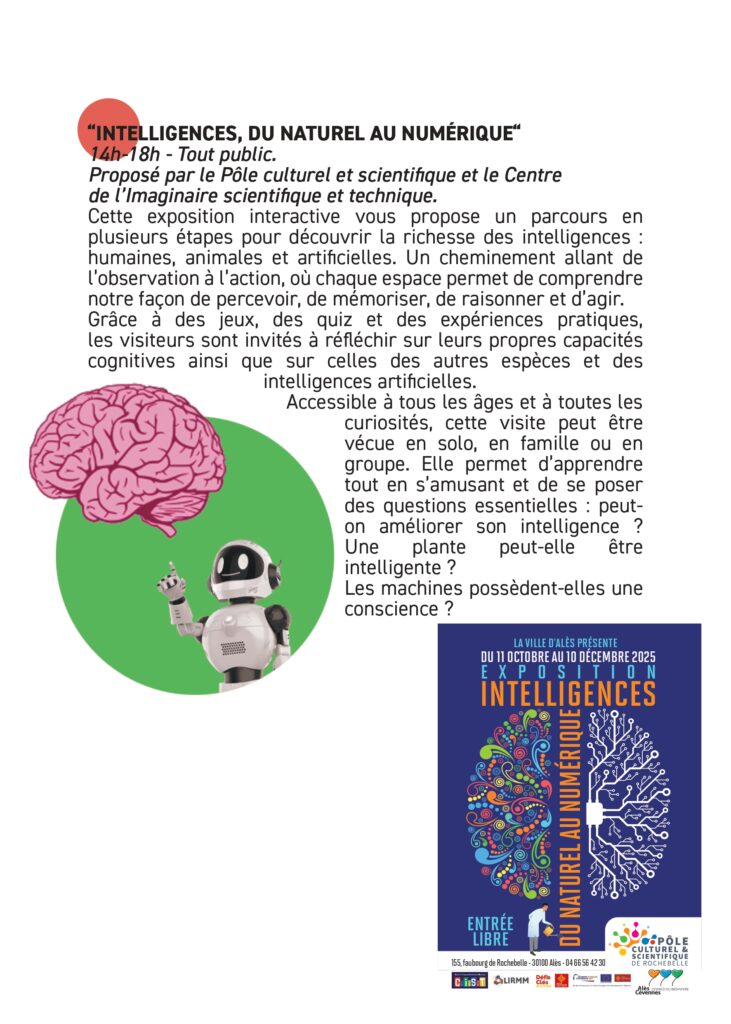 Exposition "Intelligence, du naturel au numérique" au Pôle culturel et scientifique de Rochebelle